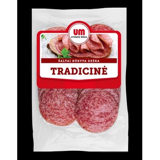 Šaltai rūkyta TRADICINĖ dešra griežinėliais, 90 g