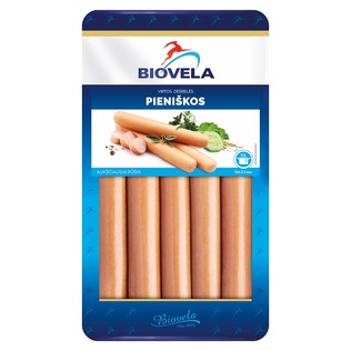 Virtos pieniškos BIOVELOS dešrelės, 840 g