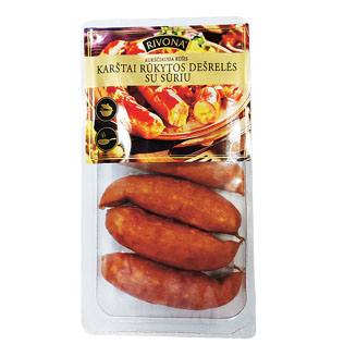 Karštai rūkytos dešrelės SU SŪRIU, a. r., 1 kg