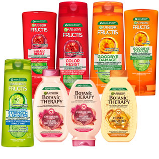 Plaukų priežiūros priemonėms GARNIER ir BOTANIC THERAPY (įv. rūšių), 200 ml, 400 ml