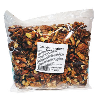 Fasuoti graikinių riešutų branduoliai GAR2, 500 g/pak.