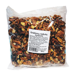 Fasuoti graikinių riešutų branduoliai GAR2, 500 g/pak.