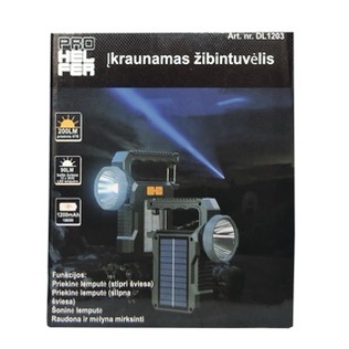 Įkr. žibintuvėlis PROHELFER, art. DL1203, 1 vnt.