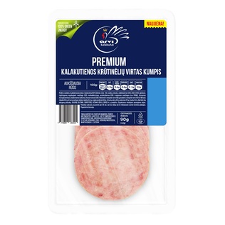 Virtas kalakutienos krūt. kumpis griež. PREMIUM, 90 g