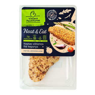 Keptas višt. filė kepsnys džiūvėsėliuose HEAT&EAT, 140 g