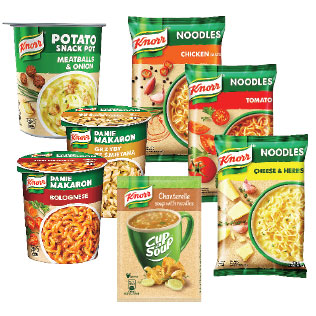 Sultiniams, sriuboms ir užkandžiams KNORR (įv. rūšių)