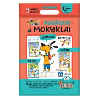 Knygelių rinkinys ŠUNIUKAS MOKAS RUOŠIASI MOKYKLAI, 5 m+ arba 6 m+, 1 rink.