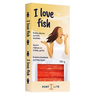 Atš. krabų sk. lazdelės iš surimio PORT LITE I LOVE FISH, 150 g