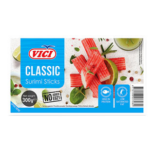 Šaldytos krabų skonio lazdelės iš surimio VIČI CLASSIC, 300 g