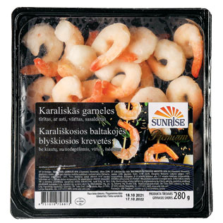 Šaldytos krevetės SUNRISE KARALIŠKOS, 280 g