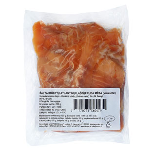 Šaltai rūkytų lašišų filė gabaliukai, 200 g