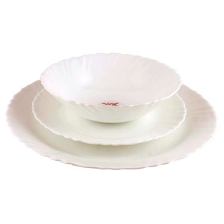 Baltoms lėkštėms ir dubenėliui, art. FL, ø 17, 19, 25 cm, 1 vnt.