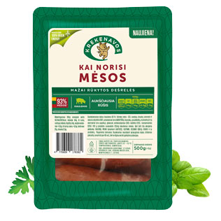 Mažai rūkytos dešrelės KAI NORISI MĖSOS, 500 g