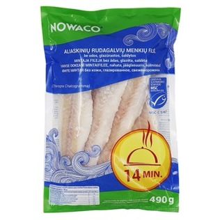 Šald. aliaskinių rudagalvių menkių filė be odos NOWACO, 490 g
