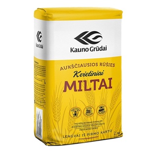 Kvietiniai miltai KAUNO GRŪDAI 550 D, a. r., 2 kg