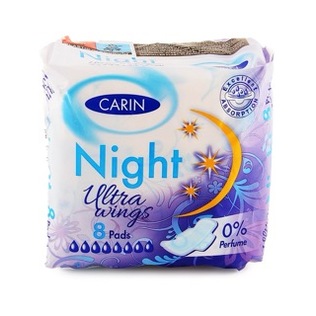 Higieniniai paketai CARIN NIGHT ULTRA WINGS, 8 vnt./pak.