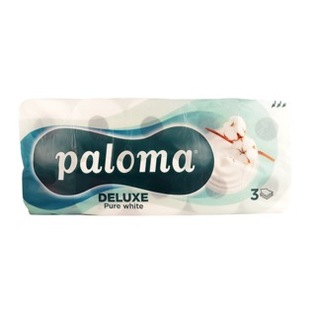 Tualet. popierius PALOMA DELUXE PURE WHITE, 3 sl., 10 vnt./pak.