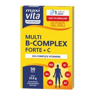 Maisto papildas Multi B-complex Forte + C, 30 tabl./pak.