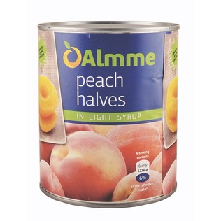 Persikų puselės sirupe ALMME, 820 g