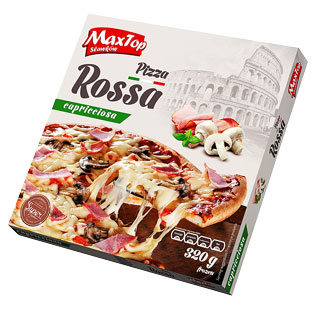 Šaldyta pica su kumpiu ir grybais ROSSA CAPRICCIOSA MAX TOP, 320 g