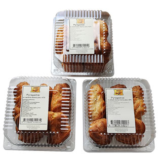 Plikyti pyragaičiai su įdaru (3 rūšių), 250 g/pak.,