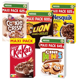 Dribsniai NESTLE CINI MINIS, COOKIE CRISP, LION, NESQUIK, KIT KAT, 550 g, 600 g, 625 g, 645 g