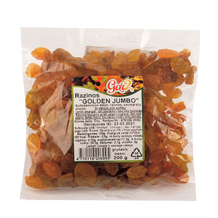 Fasuotos razinos GOLDEN JUMBO GAR2, 200 g/pak.