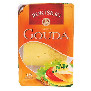 ROKIŠKIO fermentinis sūris riekutėmis GOUDA, 150 g