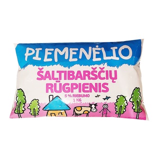 PIEMENĖLIO šaltibarščių rūgpienis, 5% rieb., 1 kg