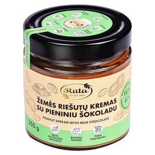 Žemės riešutų kremas RŪTA su pieniniu šok., 350 g