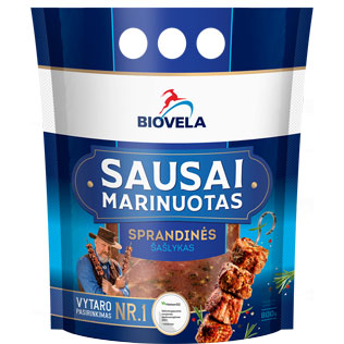 Fasuot.sausai marinuotas kiaulienos sprandinės šašlykas, 800 g