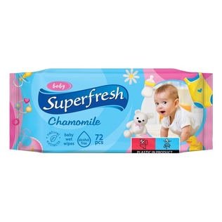 Drėgnos servetėlės SUPERFRESH, 72 vnt./pak.