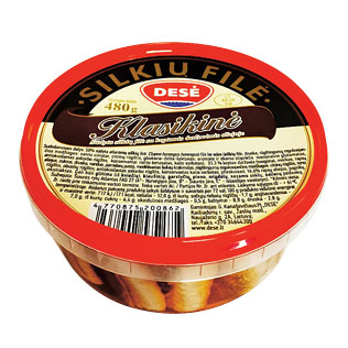 KLASIKINĖ silkių filė su keptomis daržovėmis aliejuje, 480 g