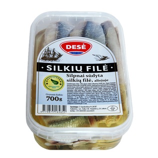 Silpnai sūd. silkių filė aliejuje DESĖ, 700 g