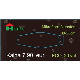 Mikropluošto šluostės ECO HOME, 30 x 30 cm, 20 vnt./pak.