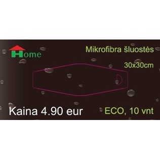 Mikropluošto šluostės ECO HOME, 30 x 30 cm, 10 vnt./pak.