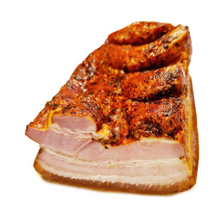 MEGĖJŲ karštai rūkyta šoninė, I r., 1 kg