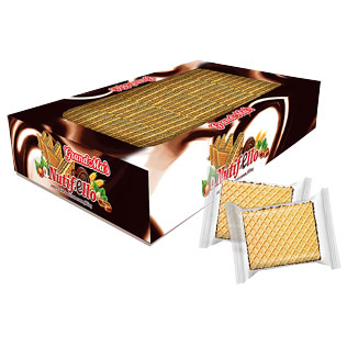 Fasuoti vafliai su pertepimu, lazdyno riešutų skonio NUTIFELLO, 1 kg