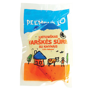 PIEMENĖLIO LIETUVIŠKAS varškės sūris su kmynais, 13% rieb., 1 kg