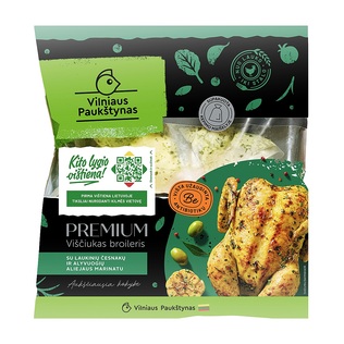 Viščiukas broileris su laukinių česnakų ir alyvuogių aliejaus marinatu PREMIUM, 1 kg